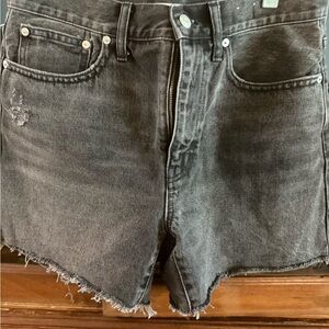 Women’s Distressed Blackish Denim Shorts